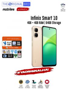 Infinix Smart 10 - 4GB RAM - 64GB Storage - Easy Monthly Installments - PTA Approved - 1 Year Official Warranty - The Original Bro Mobiles - TOB70